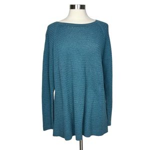Sonoma Blue Woven Open Knit Sweater